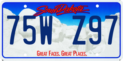 SD license plate 75WZ97