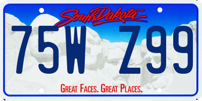 SD license plate 75WZ99