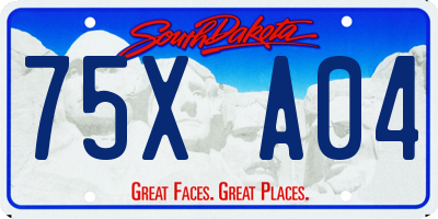 SD license plate 75XA04