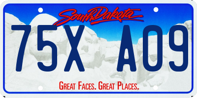 SD license plate 75XA09