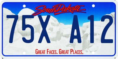 SD license plate 75XA12