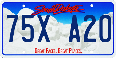 SD license plate 75XA20
