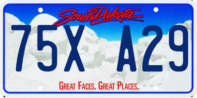 SD license plate 75XA29