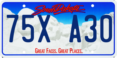 SD license plate 75XA30