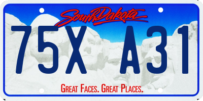 SD license plate 75XA31