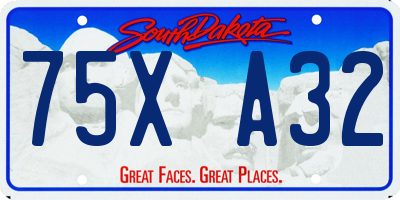 SD license plate 75XA32