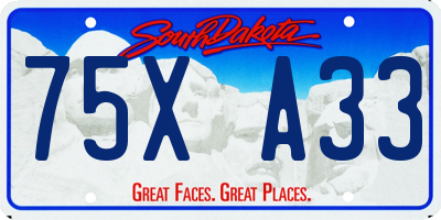 SD license plate 75XA33
