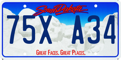 SD license plate 75XA34