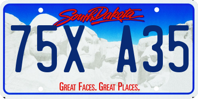 SD license plate 75XA35