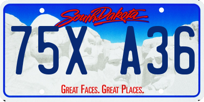 SD license plate 75XA36