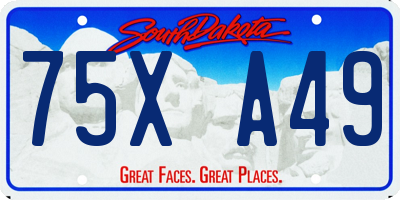SD license plate 75XA49