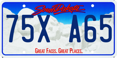 SD license plate 75XA65