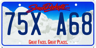 SD license plate 75XA68