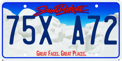 SD license plate 75XA72
