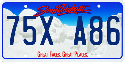 SD license plate 75XA86