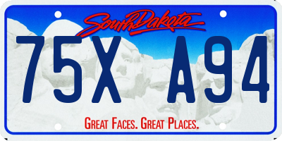 SD license plate 75XA94