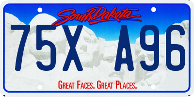 SD license plate 75XA96