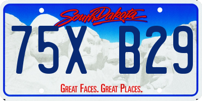 SD license plate 75XB29