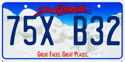 SD license plate 75XB32