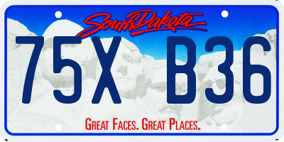 SD license plate 75XB36