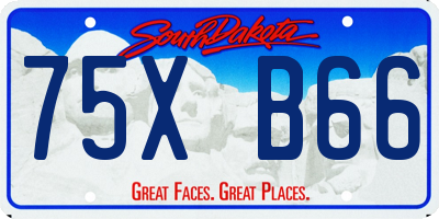 SD license plate 75XB66