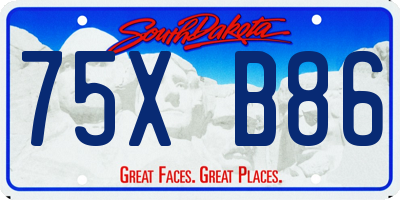SD license plate 75XB86
