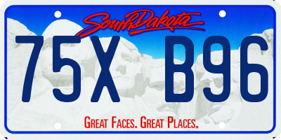 SD license plate 75XB96
