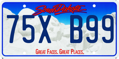 SD license plate 75XB99