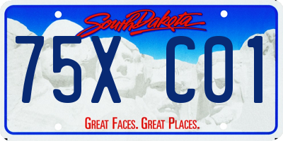 SD license plate 75XC01