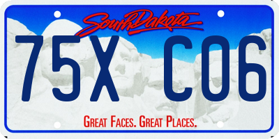 SD license plate 75XC06