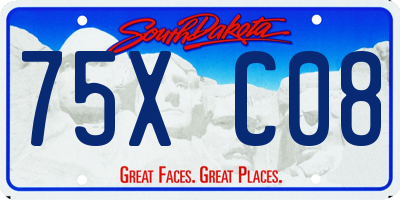 SD license plate 75XC08