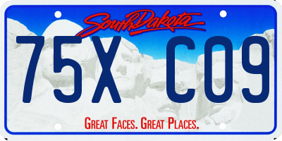 SD license plate 75XC09