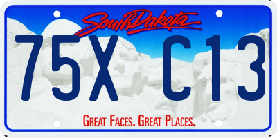 SD license plate 75XC13