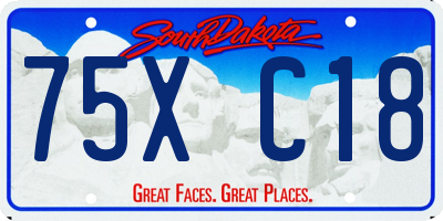 SD license plate 75XC18
