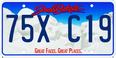 SD license plate 75XC19