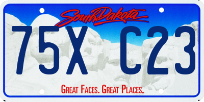 SD license plate 75XC23