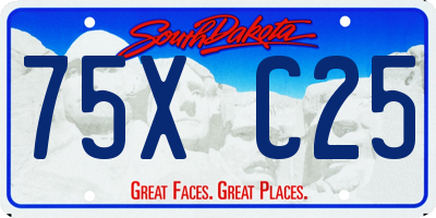 SD license plate 75XC25