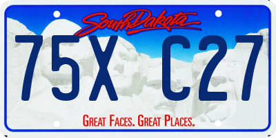 SD license plate 75XC27