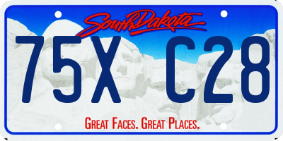 SD license plate 75XC28