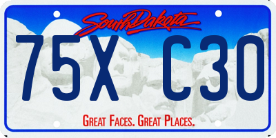 SD license plate 75XC30