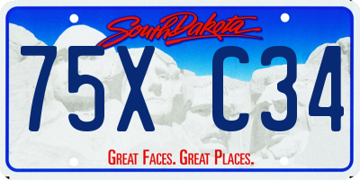 SD license plate 75XC34