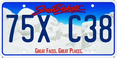 SD license plate 75XC38