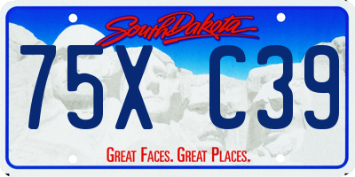 SD license plate 75XC39