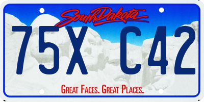 SD license plate 75XC42