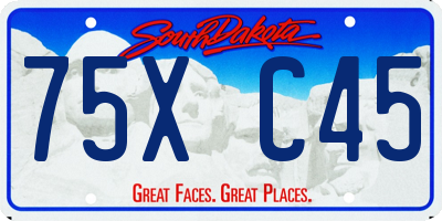 SD license plate 75XC45
