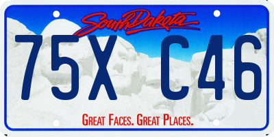 SD license plate 75XC46