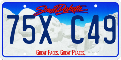 SD license plate 75XC49