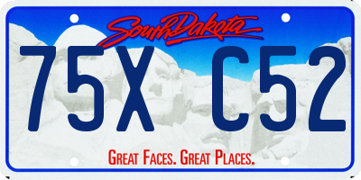 SD license plate 75XC52