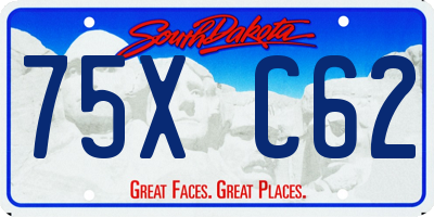 SD license plate 75XC62