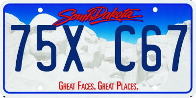 SD license plate 75XC67